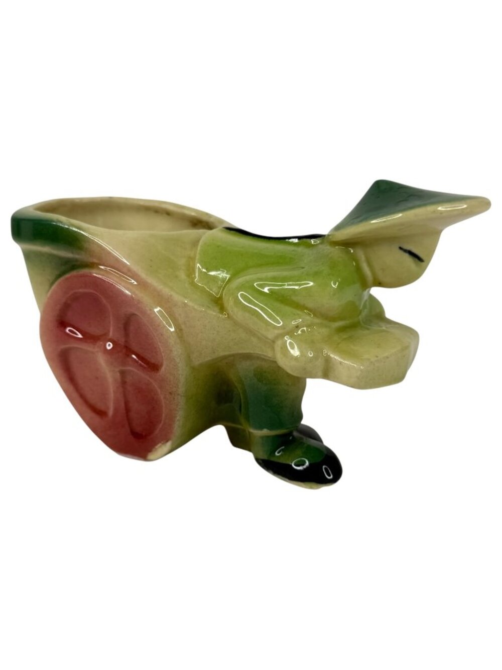 Vintage Shawnee Pottery‎ Planter Chinese Asian Man Pulling Rickshaw Cart #539